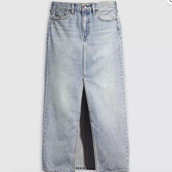Levi's Big E Premium Denim Ankle Column Skirt NWT size 27 - Picture 1 of 13